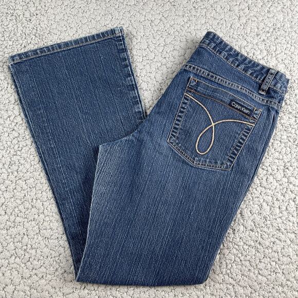 Calvin Klein Jeans Womens 12 Flare VIntage Blue Denim Hippie - Picture 1 of 11